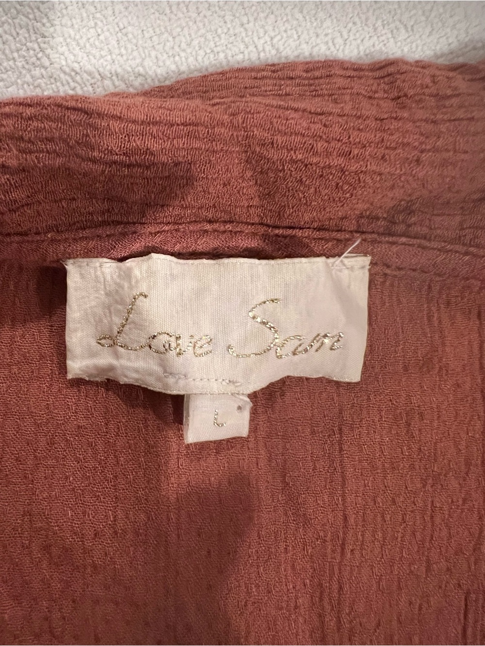 Love Sam Rust Ruffle V-Neck Peasant Blouse - Picture 3 of 5